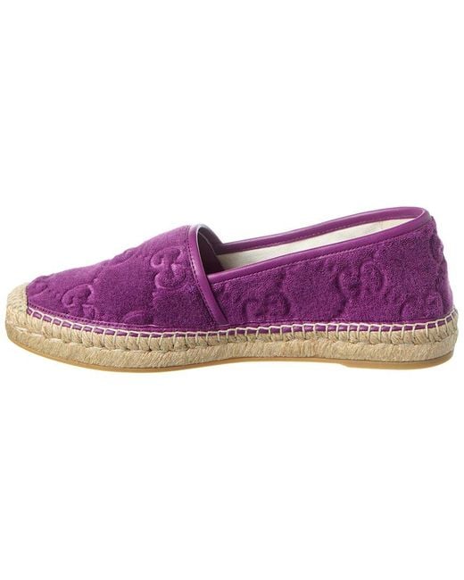 Gucci Purple Interlocking G Terry Espadrille