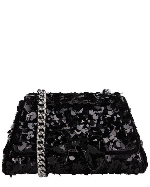 Self-Portrait Black Mini Bow Leather Shoulder Bag