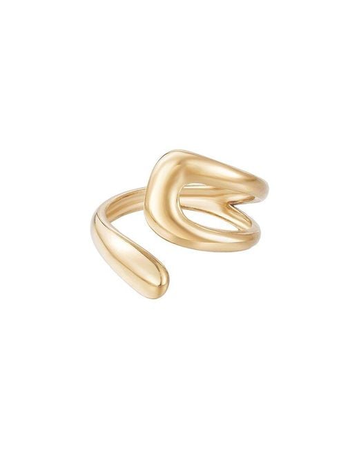 Adornia Metallic 18K Plated Stainless Steel Tarnish-Resistant Open Bands Ring