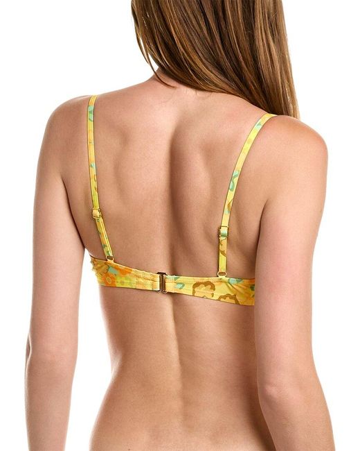 Tory Burch Yellow Printed Underwire Bikini Top