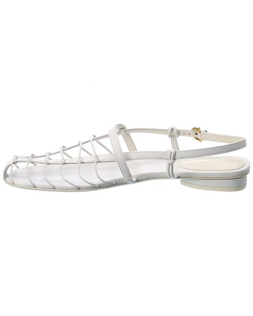 Ferragamo White Salvatore Shay Leather Sandal