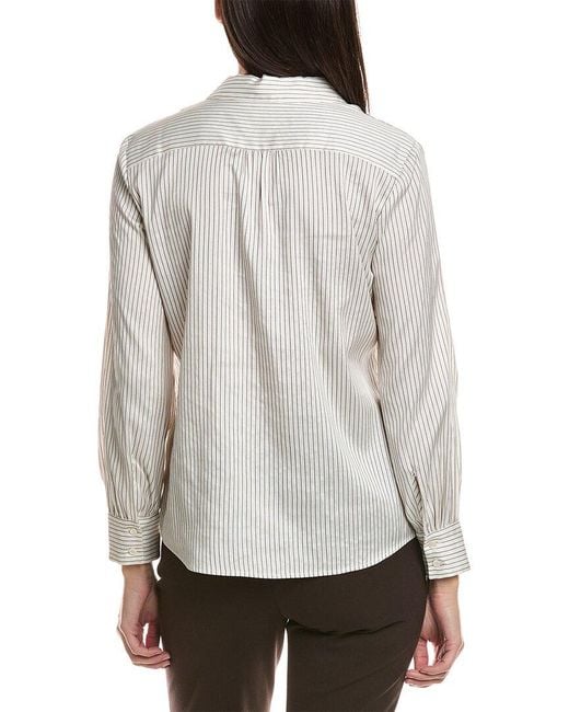 Peserico Gray Silk-Blend Blouse