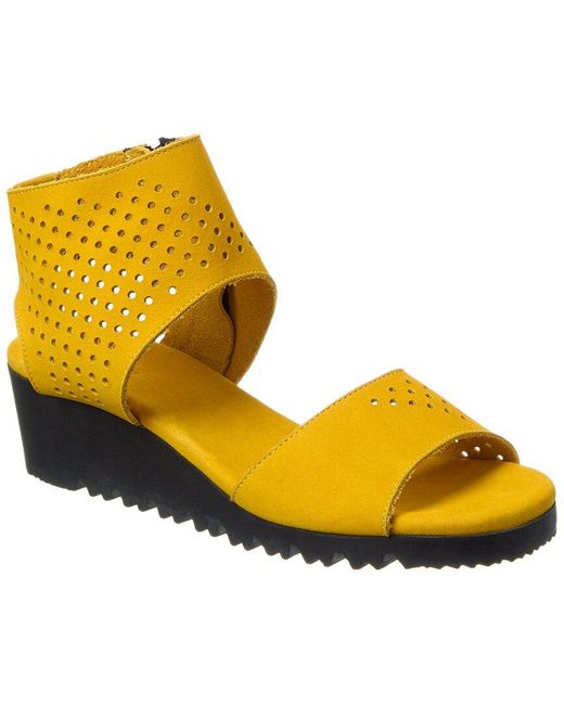 Arche Yellow Balajo Suede Wedge Sandal