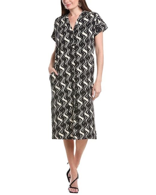 Masai Black Printed Midi Dress