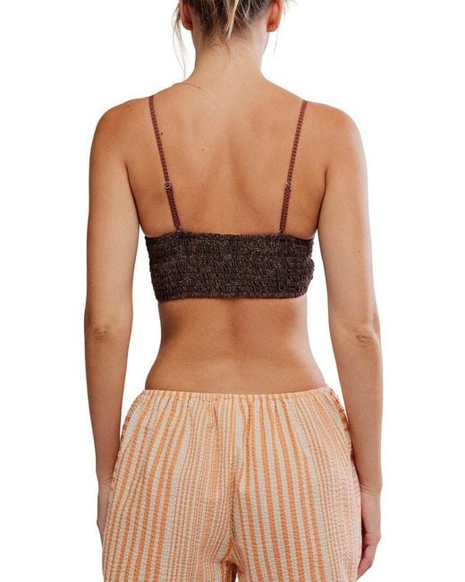 Free People Brown Rosie Longline Bralette