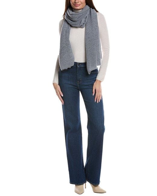 Phenix Blue Solid Jersey Cashmere Wrap