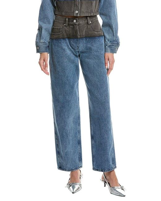 3.1 Phillip Lim Blue Two-Toned Slouchy Jeans