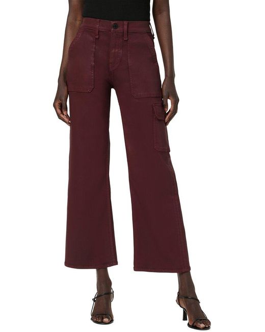 Hudson Red Rosie Coated Bordeaux Wide Leg Jean
