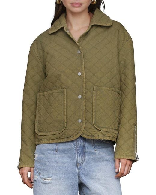 Avec Les Filles Green Diamond Quilted Jacket