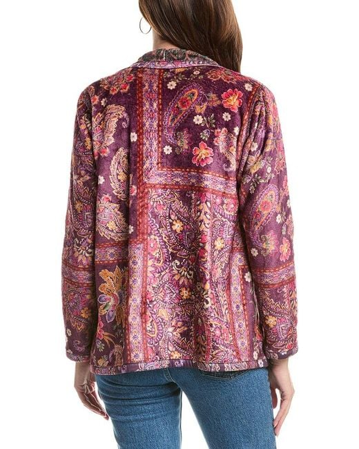 Johnny Was Red Joan Wrap Binded Sherpa Reversible Jacket