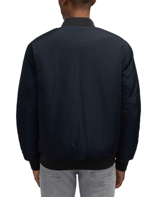 Scotch & Soda Blue Evlon Reversible Varsity Bomber Jacket for men