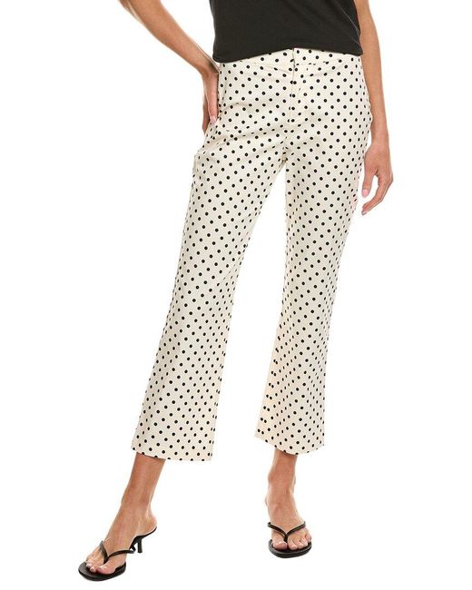 Current/Elliott White Slim Fit Cropped Flare Trouser
