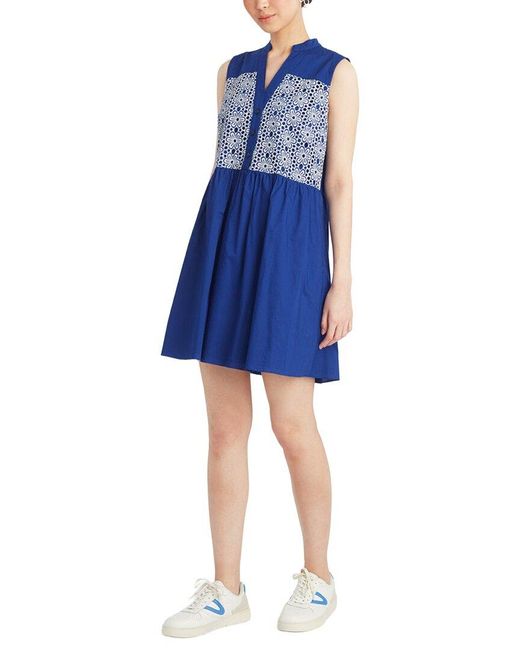 Draper James Blue Sami Sleeveless Shirtdress