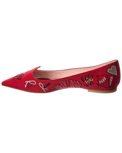 Roger Vivier Red I Love Grosgrain Flat