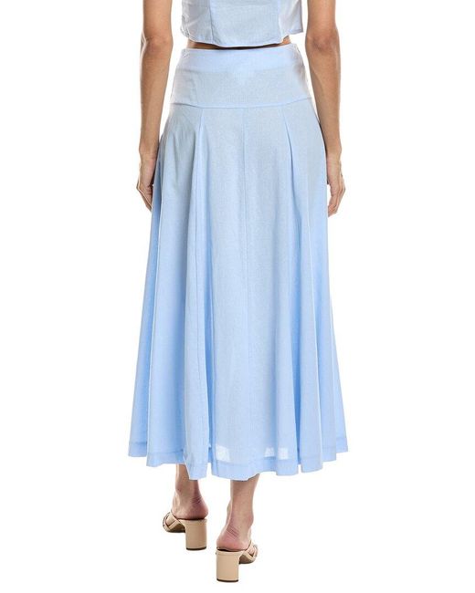 To My Lovers Blue Solid Midi Skirt