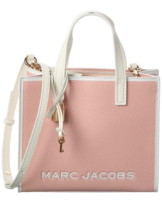 Marc Jacobs Pink Bicolor Border Bold Grind Mini Leather Crossbody