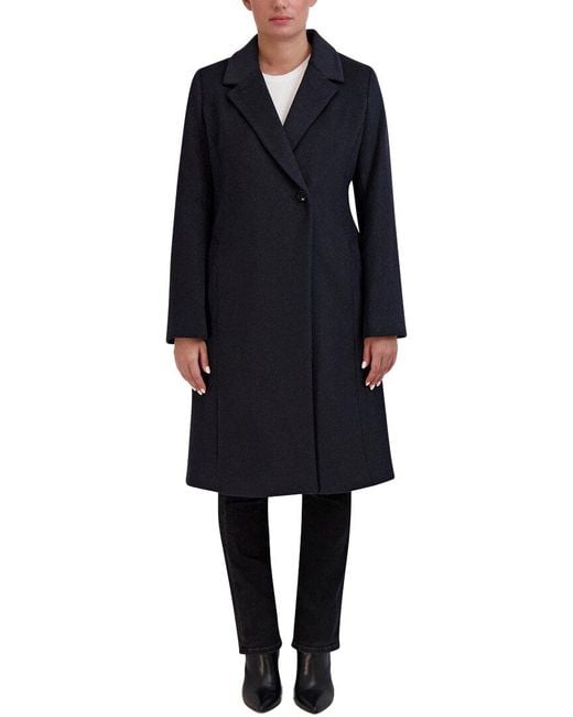 Cole Haan Black Wool-Blend Coat