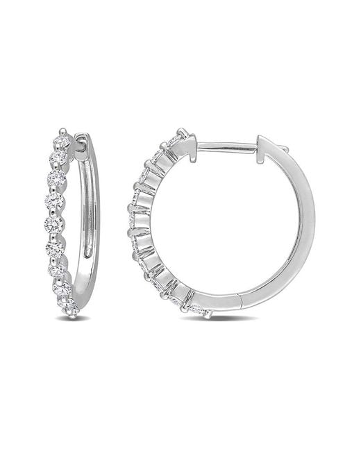 Lab Grown Diamonds White Silver 0.66 Ct. Tw. Lab Grown Diamond Hoops