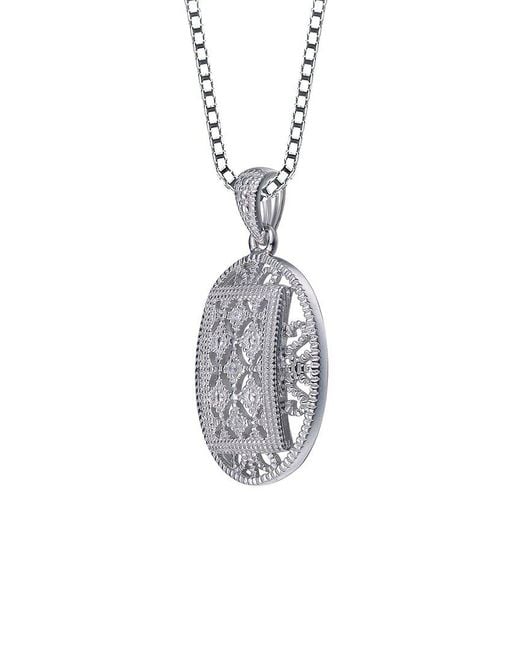 Genevive Jewelry White Silver Pendant Necklace