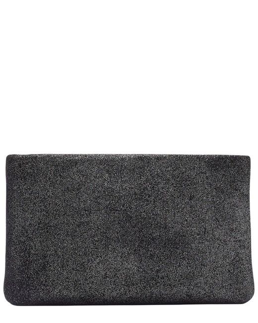 Kate Spade Gray Nova Crystal Embellished Suede Clutch