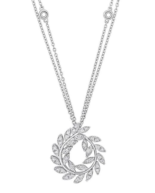 Rina Limor Metallic 14k 0.38 Ct. Tw. Diamond Laurel Leaf Necklace