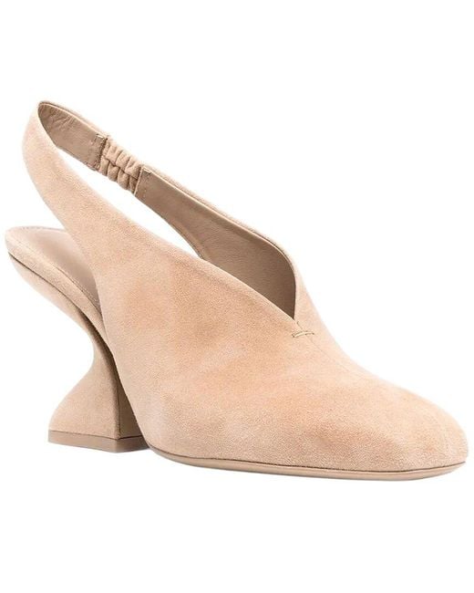 Ferragamo Natural Suede Slingback Pump