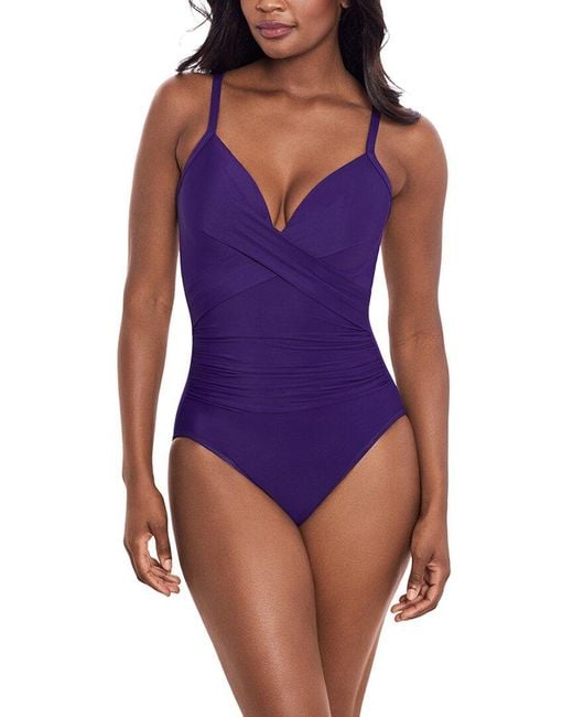 Miraclesuit Purple Rock Solid Captivate One-Piece