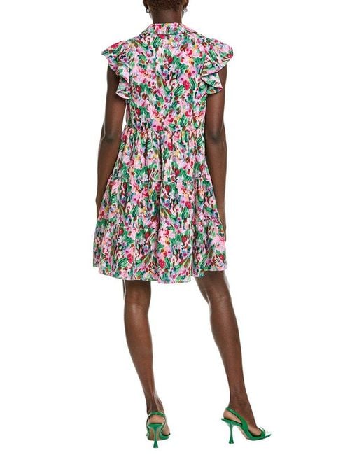 Maison Tara Pink Elisa Crinkle Stretch Crepe Mini Dress