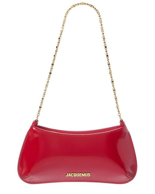 Jacquemus Red The Small Bisou Chain Leather Shoulder Bag