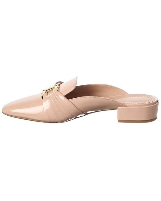 Ferragamo Pink Corby Patent Mule