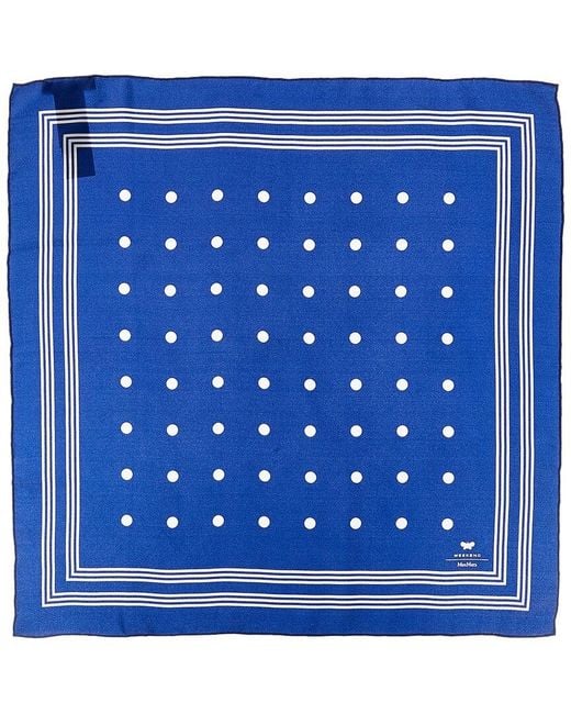 Weekend by Maxmara Blue Square Silk Scarf
