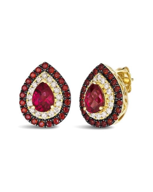 Le Vian Red 14K 2.81 Ct. Tw. Diamond & Gemstone Drop Earrings