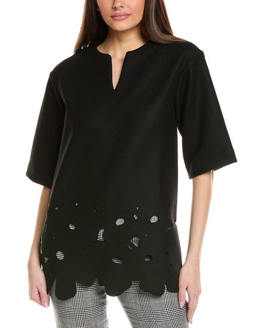 Marimekko Black Karmi Unikko Wool-Blend Top