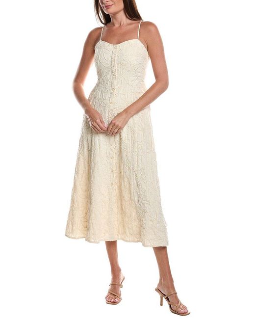 Z Supply Natural Angel Eyes Textured Midi Dress