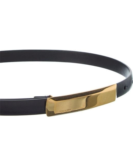 Tom Ford Black 15Mm Leather Belt