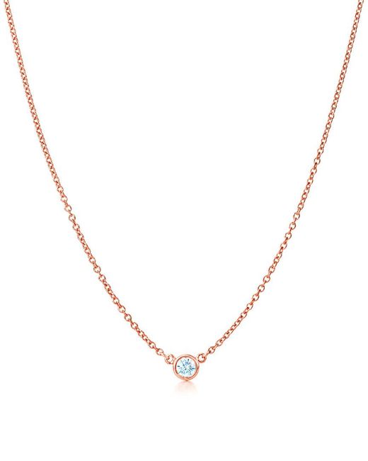 Suzy Levian Metallic 14k Rose Gold 0.25 Ct. Diamond Solitaire Necklace