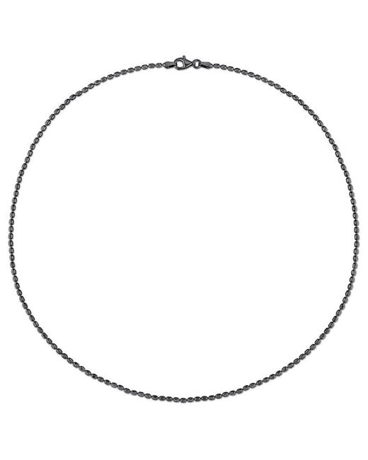 Italian Silver Metallic Oval Ball Chain Necklace