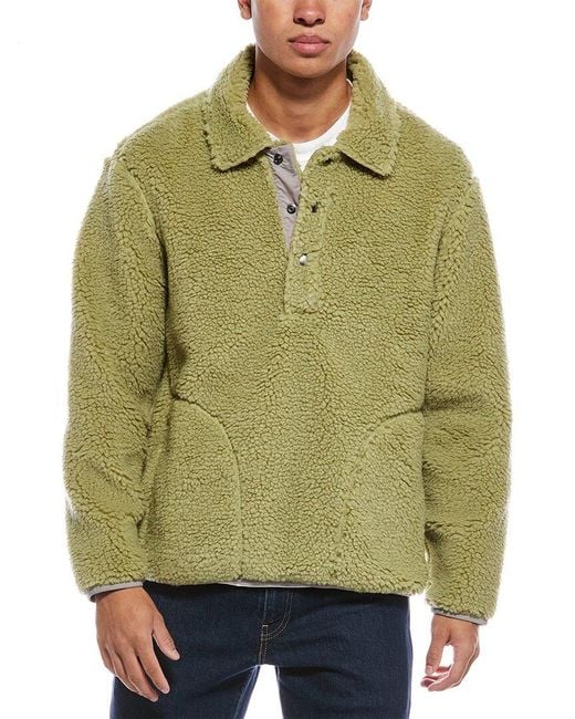 Todd Snyder Green Sherpa Snap Polo Jacket for men