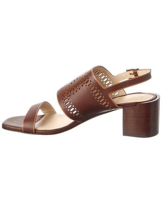 Tod's Brown Logo Leather Sandal