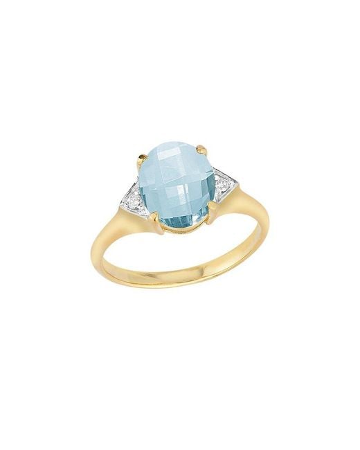 Reiss Blue 14K 6.85 Ct. Tw. Diamond & Topaz Cocktail Ring
