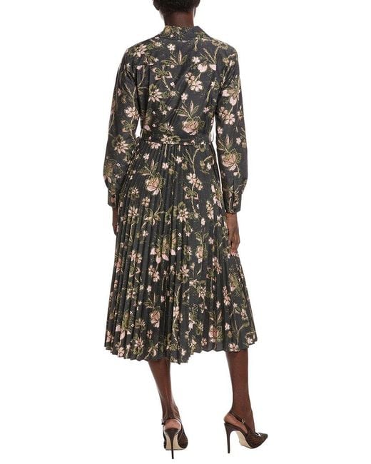 10 Crosby Derek Lam Black Kenza Pleated Midi Dress