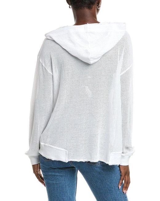 XCVI White Wearables Mesh Sidel Hoodie