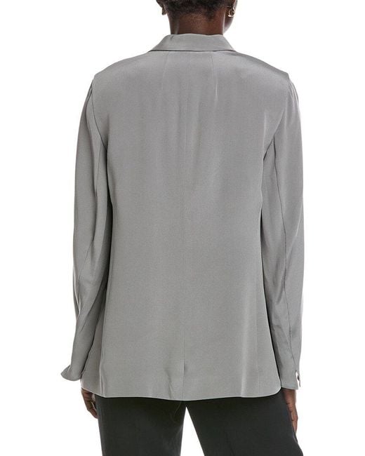 Akris Gray Amandine Silk Blazer