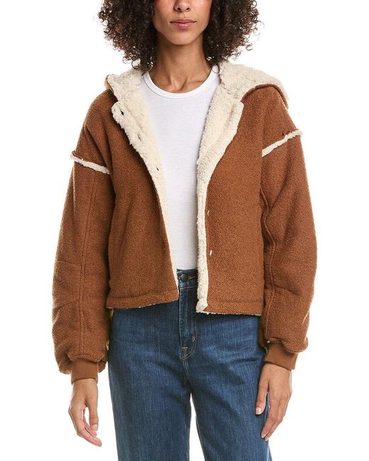 Saltwater Luxe Brown Sherpa-Lined Jacket