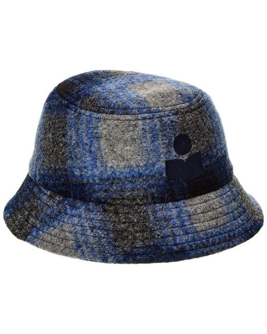Isabel Marant Blue Haley Wool-blend Bucket Hat