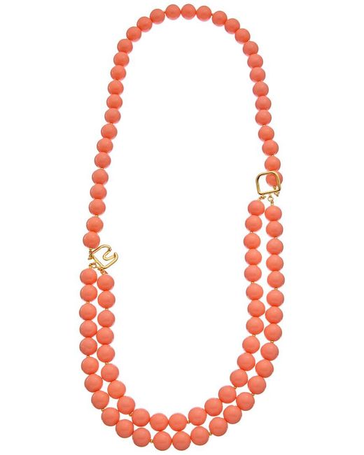 Kenneth Jay Lane Red 18k Plated Multi-row Necklace