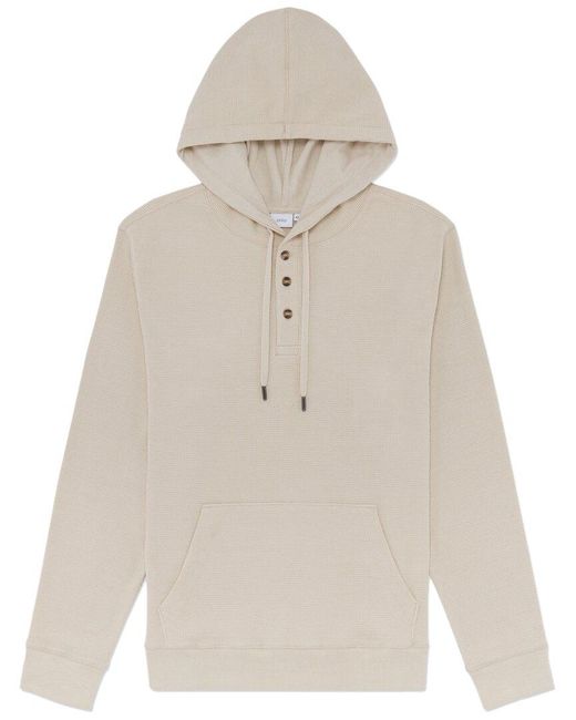 Onia Waffle Henley Hoodie in Natural for Men | Lyst Australia