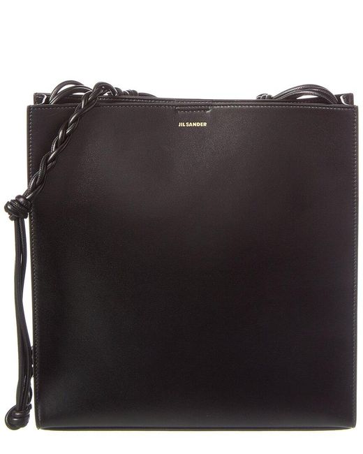 Jil Sander Black Logo Leather Shoulder Bag