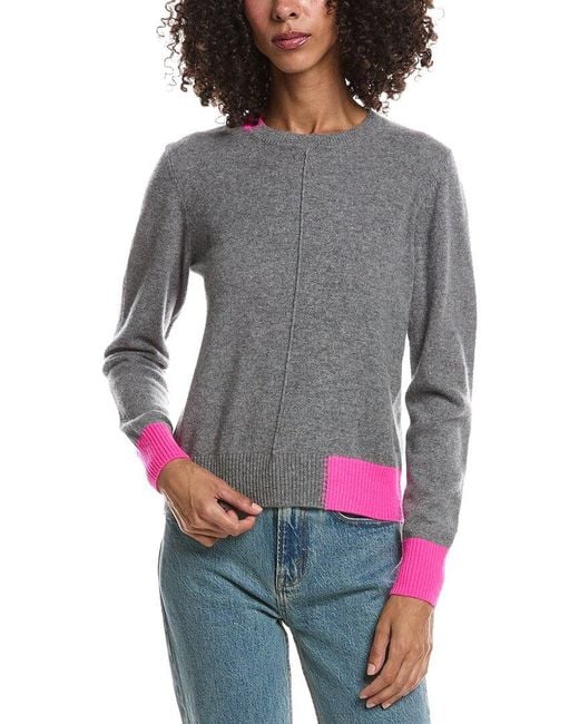 Brodie Cashmere Gray Color Pop Maya Cashmere Sweater