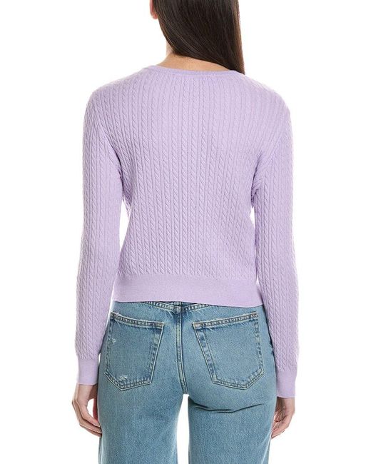 French Connection Purple Cable Knit Cardigan